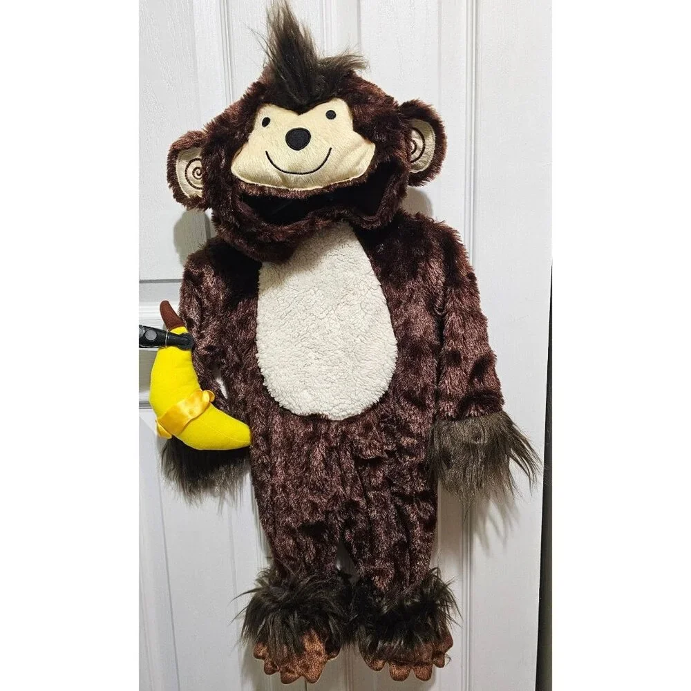Monkey Around Baby Halloween Costume 0-6 Months Plush Banana Rattle Halloween